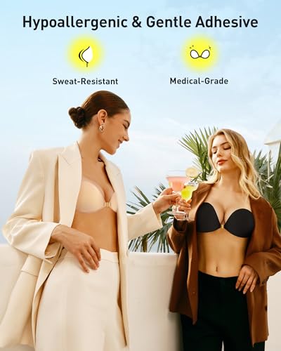 Image of Niidor Sticky Bra Adhesive Strapless Ultra Invisible Push up Silicone Bra Multiple Colors Sizes Women's Exotic Bras