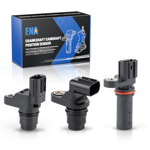 ENA Crankshaft and Camshaft Position Sensor Compatible with Honda Acura Accord Element TSX 2003 2004 2005 2006 2007 2008 2009 2010 2.4L l4 Replaces PC478 PC610 PC619 37510PNA003 37510RAAA01 Set of 3