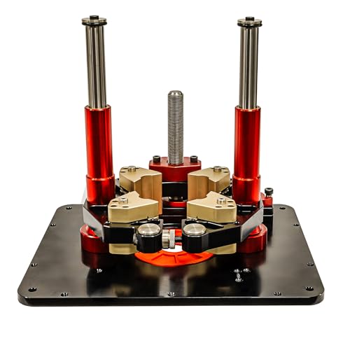JessEm Master Lift II 02120 Router Lift – 9-1/4" x 11-3/4" Plate – Precision Height Adjustment for Router Tables – Heavy-Duty Aluminum – Black/Red Finish – Made in Canada