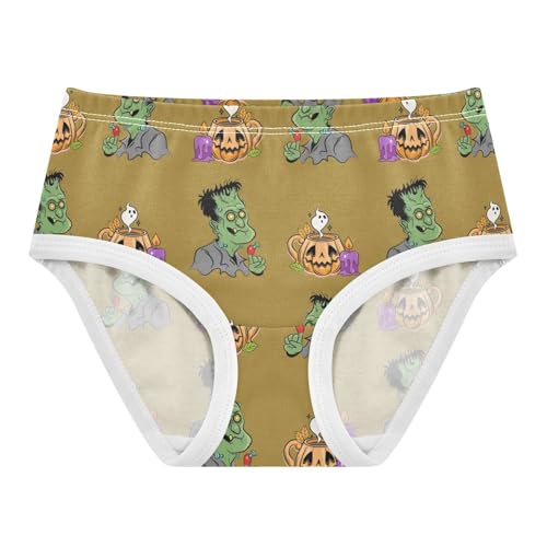 Girls' Underpants Kids Cotton Underwear Panties Briefs For Girl Age 2-8 Years Halloween Pumpkin Pattern