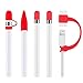 Produktbild Teyomi 5-Stücke Silikon Schutz Zubehör für Apple Pencil 1, Enthalten 2 Pencil Kappe, Pencil Spitze Kapp, Kabel Adapterhalter, Pencil Kappenhalter