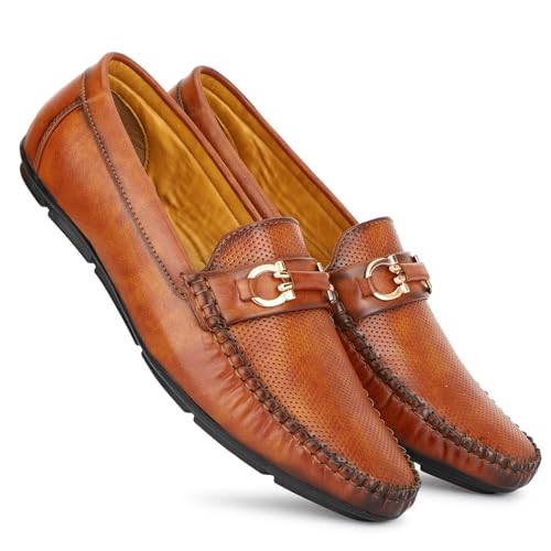 Image of Men's Loafer for Men | Stylish & Comfortable with Soft Cushioned Insole | Hand-Stitched Design for Trendy Driving Shoes