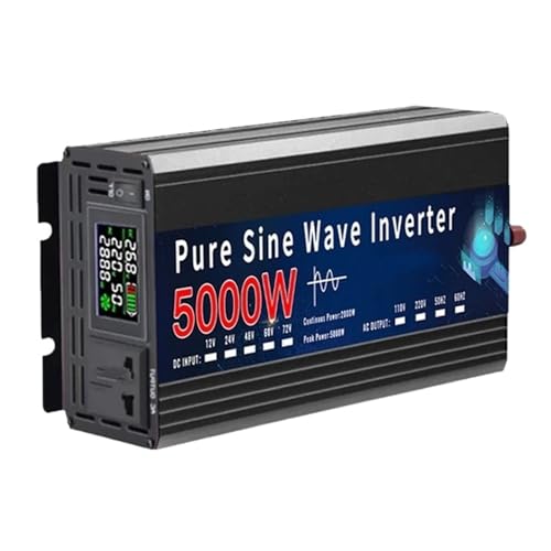 Power Inverter Inversor De Onda Sinusoidal Pura 4000 W Y 5000 W, 12 V, 220 V, 24 V Y 110 V CC A CA, Convertidor De Voltaje Portátil, Inversor Solar para Coche Convertidor(5000W 12V 220V 60HZ)
