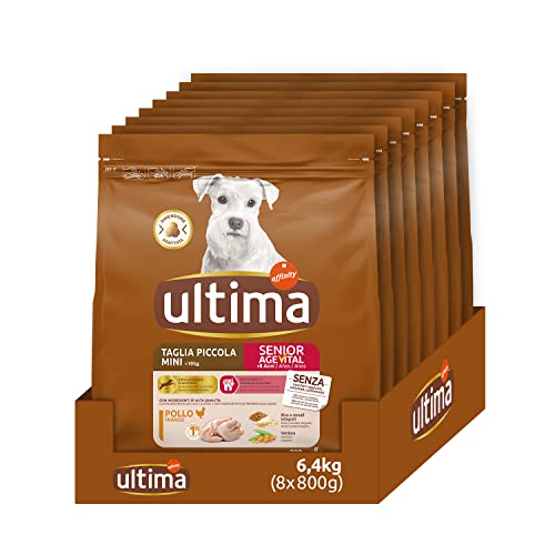 Ultima Taglia Piccola Senior Pollo - Crocchette per cani - Confezione da 8 x 800g - Totale 6,4kg