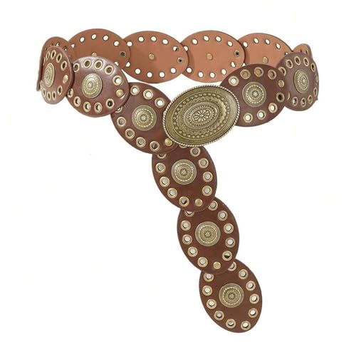 Western Disco Cowgirl Belt Wide Belts for Women - Chunky Vintage Concho Country Waist Belts For Jeans Dresses