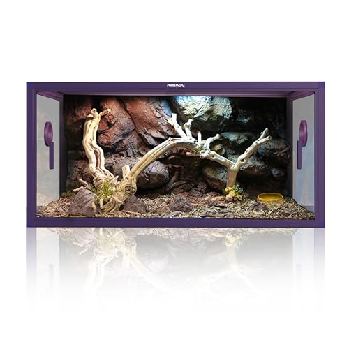 Image of Phailozoo Stackable 50 Gallon Reptile Enclosure for Gecko, Juvenile Reptile | Adding Vibrant Fun for Your Home, Anti-fingerprint Tempered Glass Door with Handles Easy to Feed & Clean