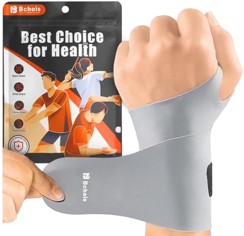 Bchois Wrist Brace Ulnar Wrist Brace Ultra-Thin Elastic for TFCC Tear,Wrist wraps Repetitive Wrist Use Injury,Support for Carpal Tunnel Pain & Tendonitis Relief,Fits Both Wrists… (Gray)