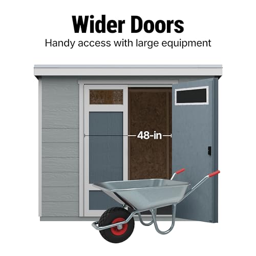 Handy Home Products Highland 8x6 Modern Wooden Storage Shed with Floor Kit and Palram roof- Does not Include Paint - Image 5