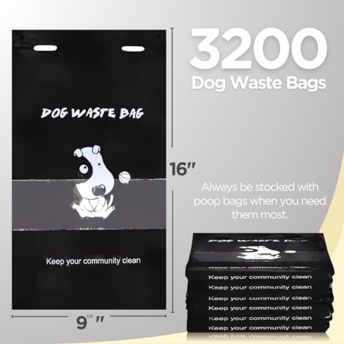 Image of The Original Poop Bags Recycled Bulk Dog Waste Bags, Thick & Leak-Proof, Durable Pull-Strap Dog Poop Bags, 3,200 Count