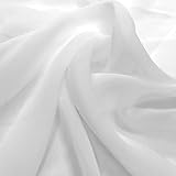 Silk Georgette Chiffon Fabric Solid 100% Silk 10mm 44' Wide Sold BTY Many Colors (White)