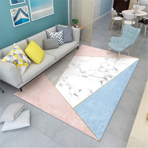 Tapis rectangle de chambre fille rose doux et confortable 40x60cm - 2
