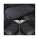 ZEIYUQI 3 StüCk Set Kunstfell (Samtstoff) Autositzbezug,SüßE Autoinnenausstattung Auto Kissenbezug Styling,PlüSch SitzbezüGe,Black