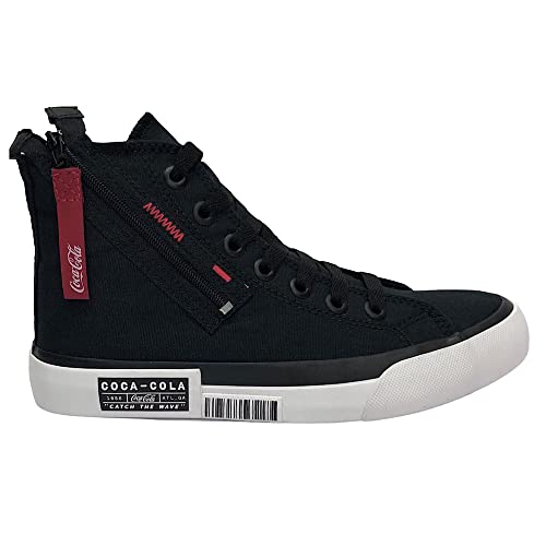 Tênis Coca-Cola Shoes, Atlanta Wave Zipper, Preto, Feminino, 36