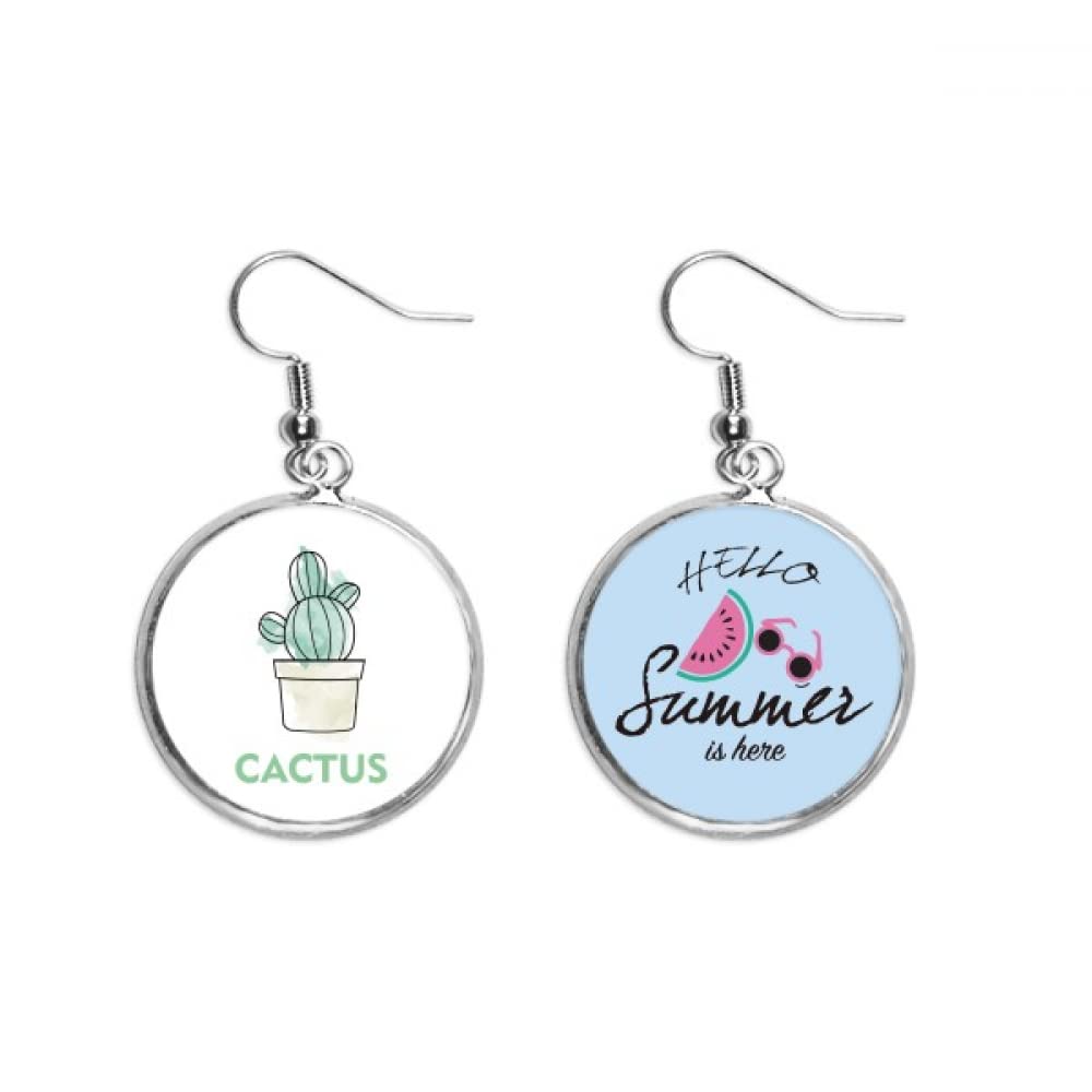 Pendientes de cactus suculentas maceta y diseño de sandía para verano 5