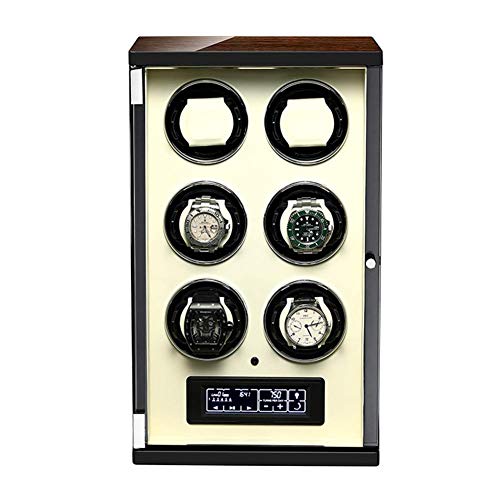 Veninadora de reloj de araña para 6 relojes automáticos con control remoto Pantalla táctil LCD Pintura de piano Exterior Motor silencioso Motor de reloj Pantalla Caja de almacenamiento de la caja de