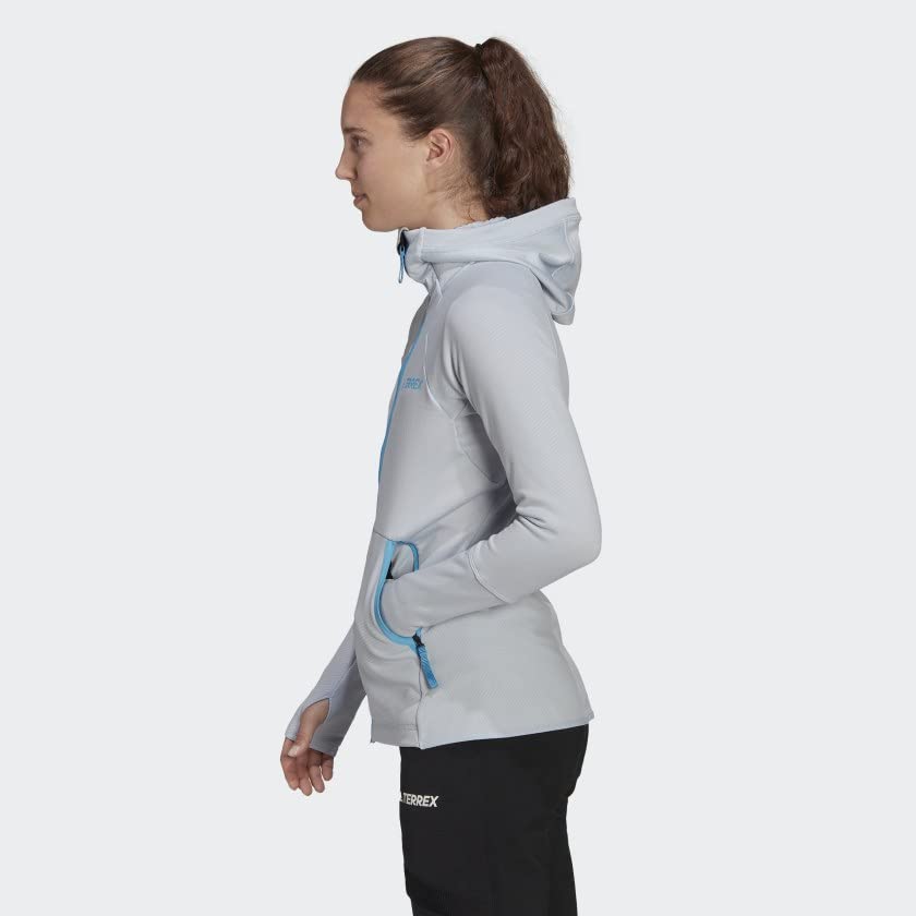 Image of adidas womens Terrex Tech Fleece Light Hooded Hiking Jacket