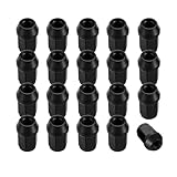 Sandfren 20PCS M12x1.5 Car Lug Nuts Set, Steel Closed End Vehicle Bulge Acorn Wheel Nuts, Anti-Rusting Automotive Replacement Lugnuts Accessories, Universal for Most Vehicles (Black)