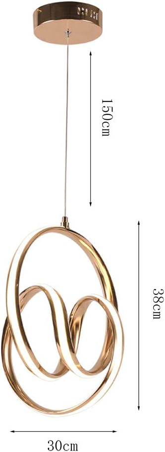 Chandelier, LED Bedroom Pendant Light Creative Ring bar Decoration Chandelier Adjustable Hanging Kitchen Hanging lamp Light fixtures Optional White Light Warm Light(Warm Light)