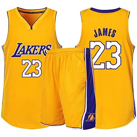 Pateacd Men's Basketball Kit Basketball Jersey And Shorts, Adult Basketball Sleeveless Suit Personalised Vest Tops Breathable Shorts Gym Wear Fitness Tracksuit,Yellow,L(160~170CM) Cover