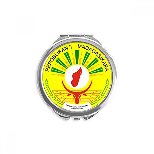 Espejo de mano de Madagascar, accesorio redondo de bolsillo con diseño del emblema nacional