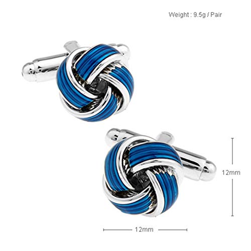 Mancuernillas Daesar para camisa hombre plateado azul miniatura 5