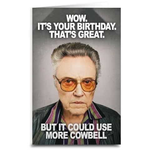 Lunch Money Christopher Walken More Cowbell Birthday Greeting Card Cover