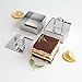 Uncle Jack Square Food Forms Presentation Cooking Molds with Press, Biscuit Dough Cutters, Stainless Steel(set of 2)