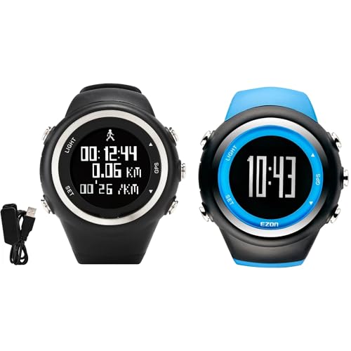 EZON GPS Running Watch with Speed Distance Pace Alarm and Calorie Counter and Stopwatch for Men