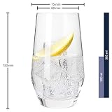 Leonardo Puccini 069558 Szklanki do Napojów, Zestaw 6 Sztuk, Nadają Się do Mycia w Zmywarce do Naczyń, 365 ml