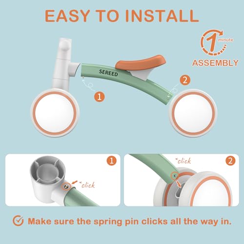 SEREED Baby Balance Bike for 1 Year Old Boys Girls 12-24 Month Toddler Balance Bike, 4 Wheels Toddler First Bike, First Birthday Gifts - Image 3