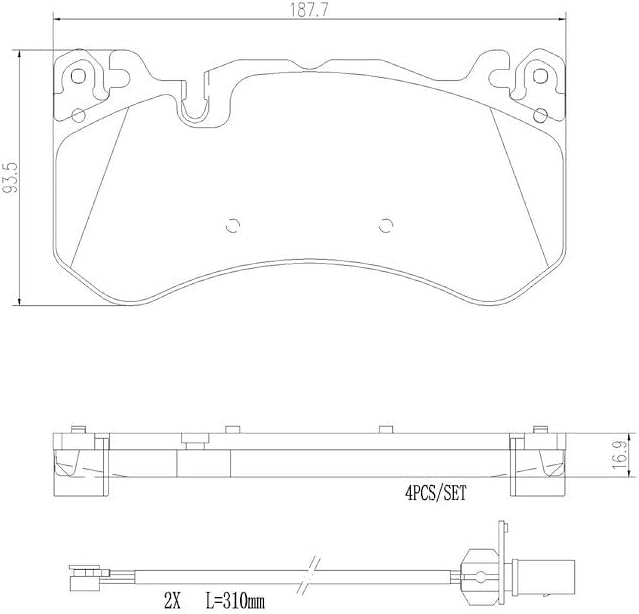 Brembo P50127N Premium Ceramic Front Disc Brake Pad Set AUDI OE# 4F0698151G