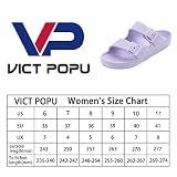VICT POPU Klapki damskie z wkładką, sandały, płaskie, antypoślizgowe, na lato, luźne, EVA, klapki dla dorosłych, jasny liliowy, 37 EU