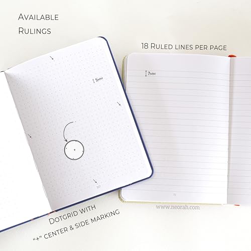 Image of NEORAH -B6 DOTTED | 368 Pages - 110 Gsm | PAGE A DAY JOURNAL (17.5 X 12.5 cm)-Hardcover Dot Grid Notebook |Back Pocket |3 Silk Book Mark - Completely HANDMADE for Journaling,writing - AFTERGLOW