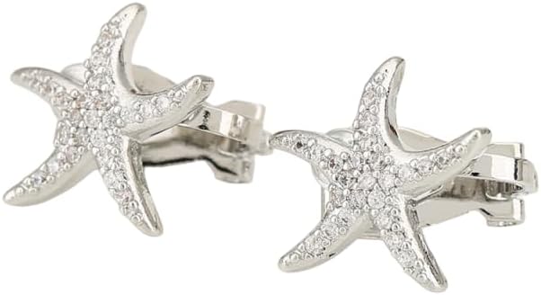 Aretes de Estrella de Mar con Circonia Cubica Clip-on