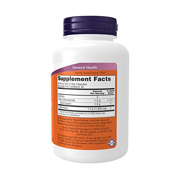 NOW-Foods-Supplements-D-Mannose-500-mg-Non-GMO-Project-Verified-Healthy-Urinary-Tract-120-Veg-Capsules NOW Supplements, D-Mannose 500 mg, Non-GMO Project Verified, Healthy Urinary Tract*, 120 Veg Capsules