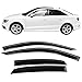 IKON MOTORSPORTS Window Visors Compatible with 2015-2020 Audi A3 S3 RS3 4-Door Sedan Only, Dark Smoke Slim Style Acrylic Car Rain Sun Window Shade Guard Visor