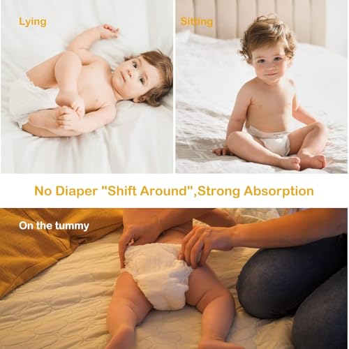 Babycozy Boucy Newborn Diapers for Sensitive Skin, Hypoallergenic Disposable Plain White Diapers Without Chlorine, Soft Diaper for Baby&Infant&Preemie, Size 1(8-14lb) 82 Count by Babycozy - Image 7
