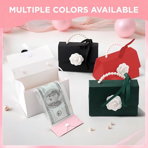 Tirelire pour espèces mini sacs à main roses avec sacs transparents