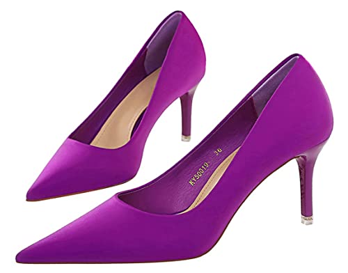 WENJIAZHIZHI Solid Platform Dressy Pumps Stiletto High Heels Shoes for Women Sexy Closed Toe Slip-On Loafers