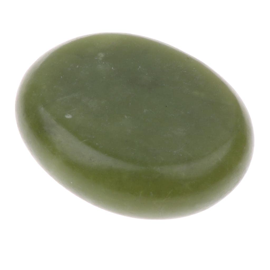 Lot de 6 Pierres de Massage Chaudes En Jade Naturel, Idéales pour Le Visage et Le Corps (5 X 6 Cm).