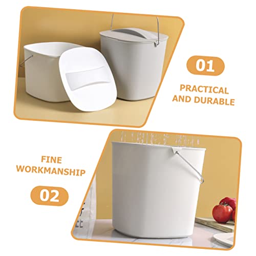 Bote de basura de cocina rectangular color blanco miniatura 7