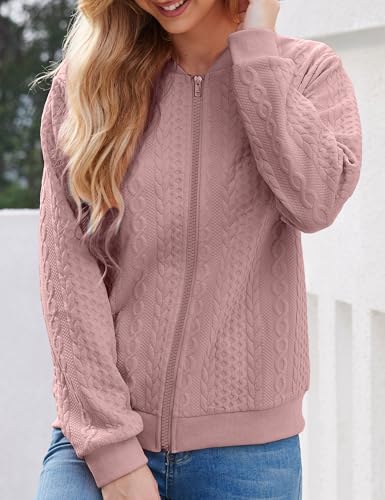Image of Zip Up Sweatshirts for Women Casual Outfits Cardigan Outerwear Trendy Winter Jackets Coat