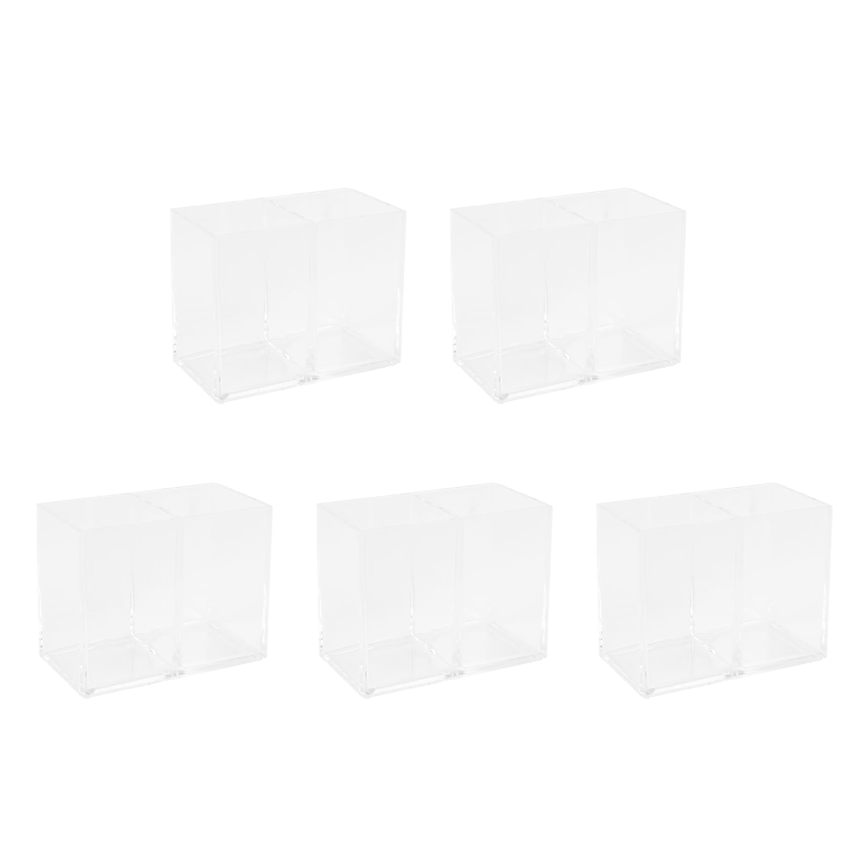 Jnchdghwa 5X Clear Acrylic Makeup Brush Holder Pen Pencil Cup Holder Cosmetic Storage Case Desktop Stationery Organizer