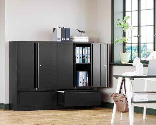 Letaya Metal File Cabinet For Home Office,Lateral Filing Storage Cabinets With Drawer-Lock Door And Shelves-Hang Legal/Letter/A4/F4 Size thumb #3