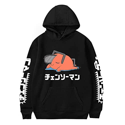 acsefire Chainsaw Man À Capuche Mode Streetwear Sweat À Capuche Anime Caractère Imprimer Couleur Unie Pull Hommes Femmes Cover