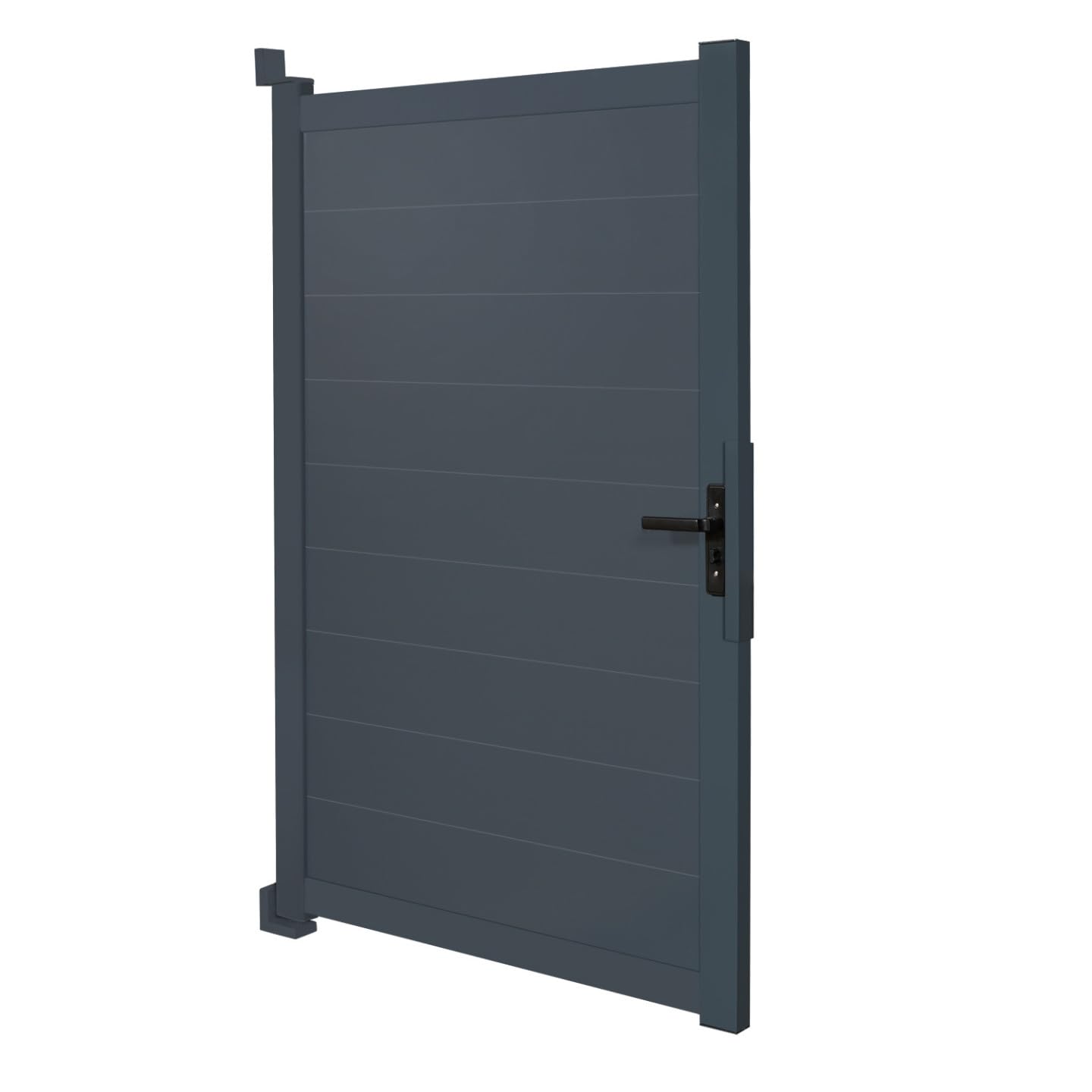 IDMarket - Puerta abatible de 100 x 160 cm en aluminio gris antracita