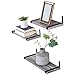Under.Stated Shelves Wall Mounted, Designer Hanging Bedroom Living Room Bathroom Shelves, Rustic Grey Floating Shelf Set of 3