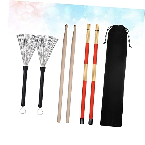 Set profesional de baquetas y cepillos para batería con bolsa miniatura 5