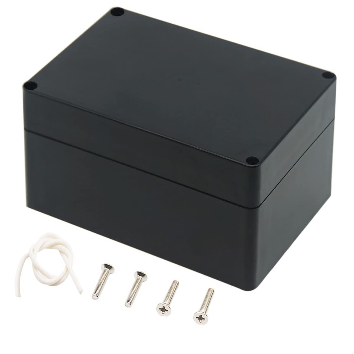 Junction Box, Zulkit Project Box IP65 Waterproof Outdoor Box ABS Plastic Electrical Boxes Electronic Enclosure Black 6.3 x 4.3 x 3.5 inch(160 x 110 x 90 mm)(Pack of 1)