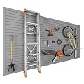 Ginchain 4 x 8 FT Slatwall Panel Garage Wall Organizer, Heavy Duty Slat Wall Paneling Sheets, Interlocking PVC Panels, Garage Slatwall for Tool Organization Mounted Storage Systems